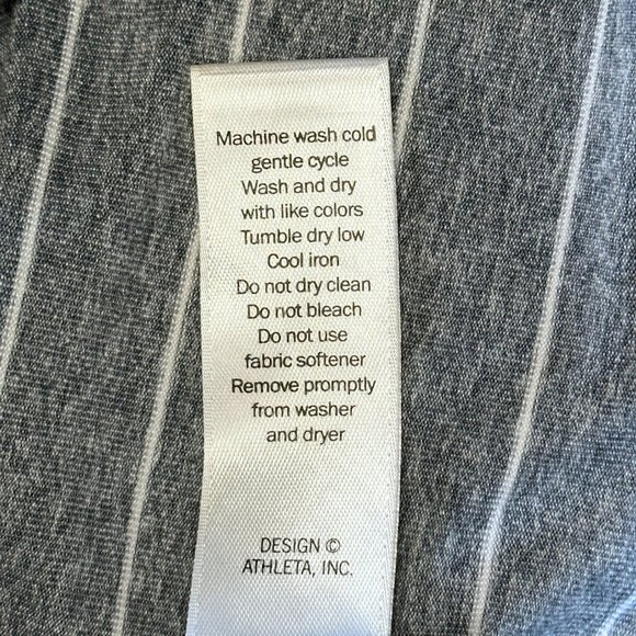 NWOT Athleta Yoga Leggings Pants Full Length Sz MED Gray w/White Stripes - Picture 7 of 7